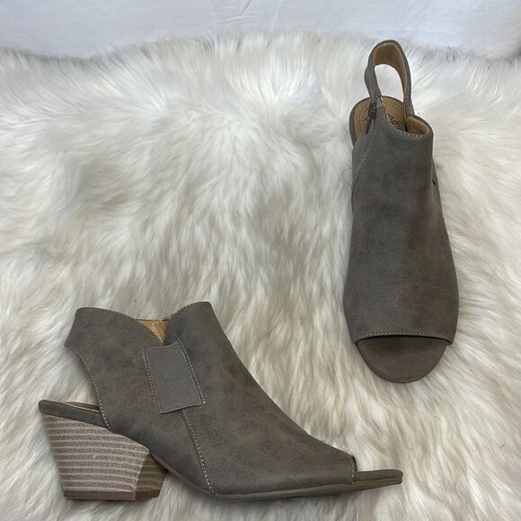 Natural Soul Dash Mushroom Vegan Leather Peep Toe Slingback Sz 9 - Picture 2 of 7